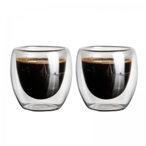 Benutzerdefinierte Glaswaren Hersteller Großhandel handgemachte Kaffeetasse Doppelwandige Glastasse