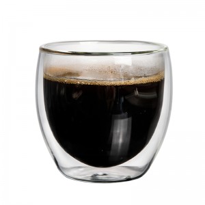 Sanzo handgemachtes hitzebeständiges Borosilikatglas klares doppelwandiges Kaffeeglas Tasse Tee Tasse Kaffeetasse 350ml